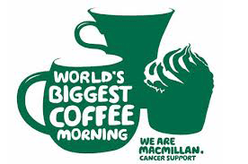 Macmillan worlds biggestd coffee morning logo and link to their website